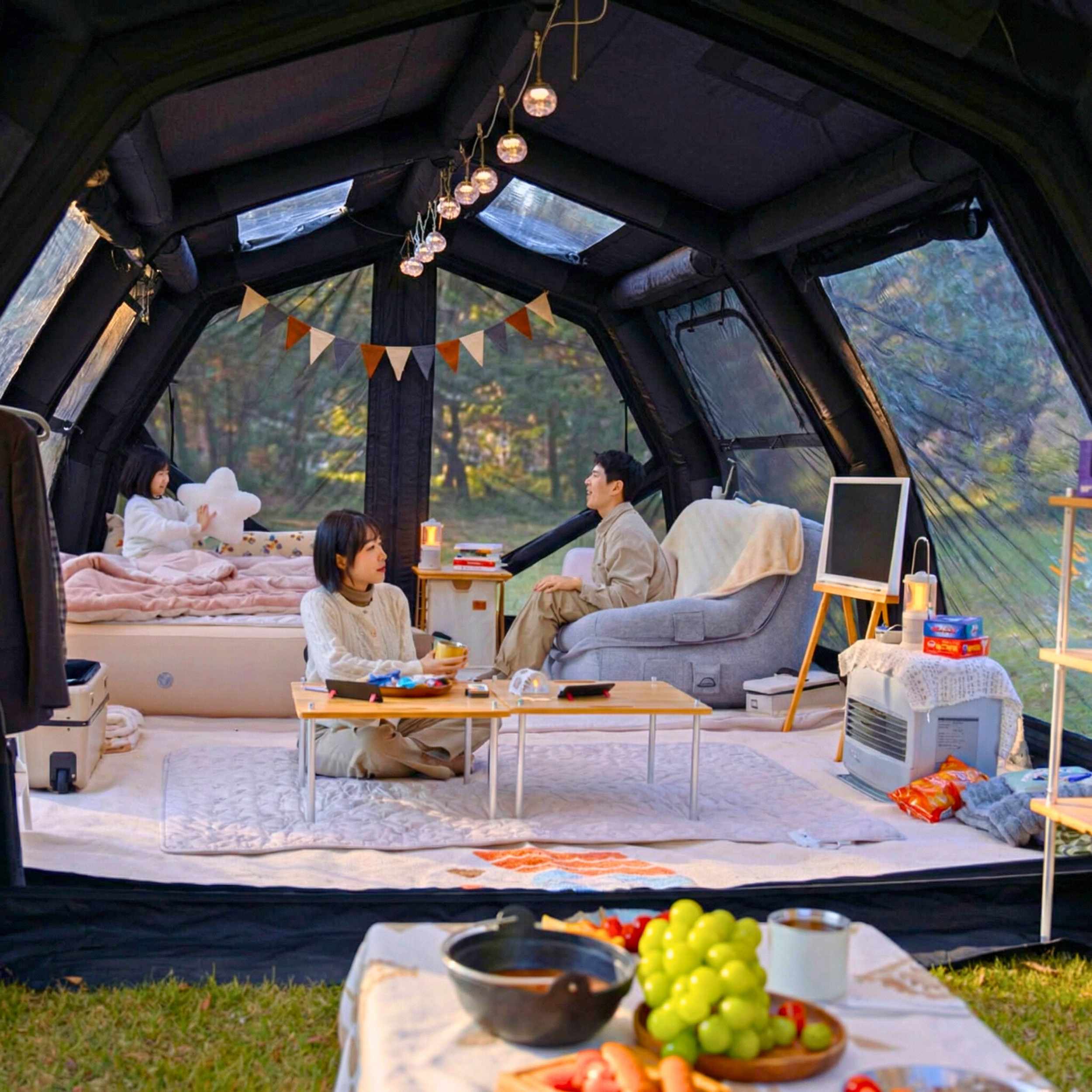 Coody Familia AirTent 17.2 PRO Black Inflatable Tent for Camping (2-10 Person) - Image 3