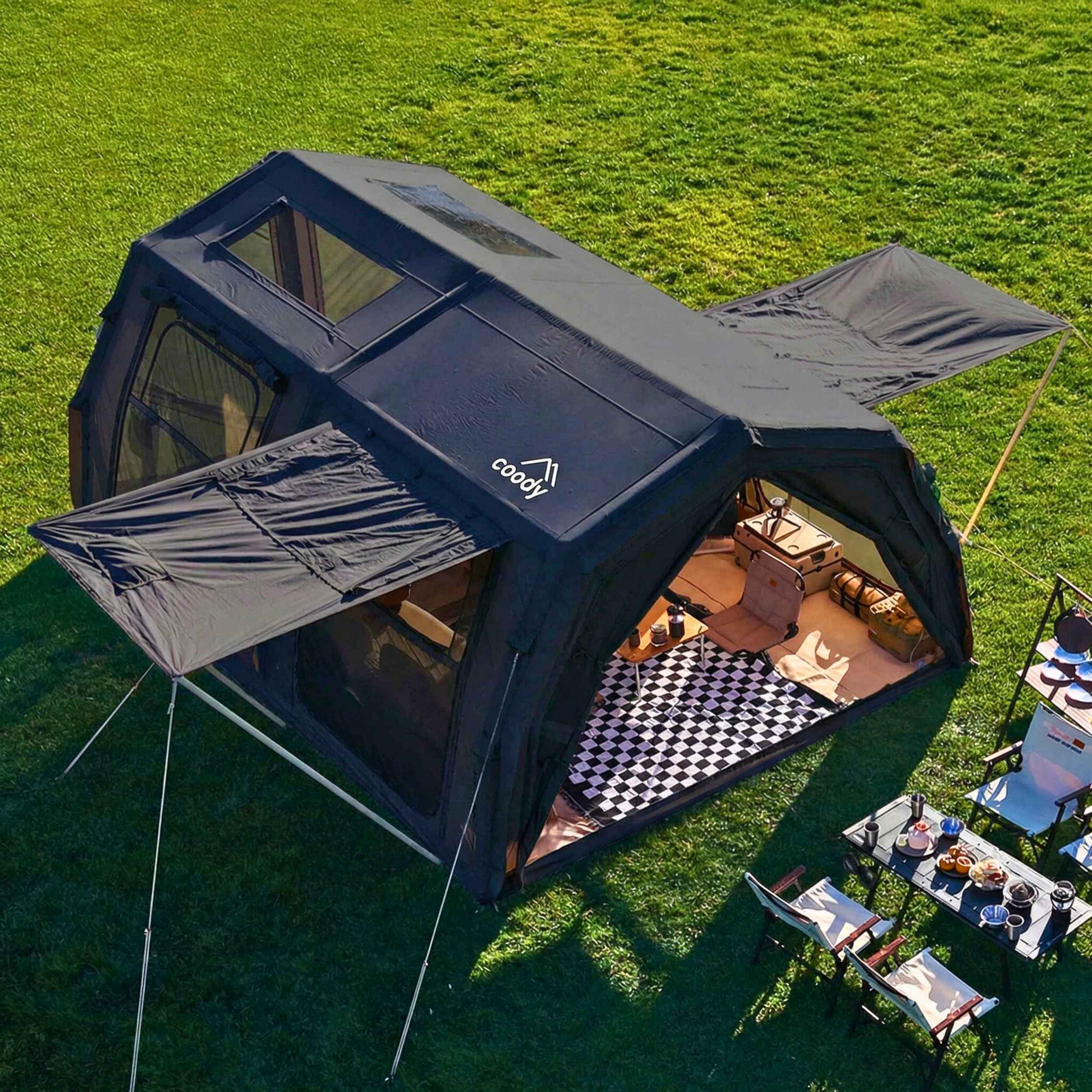 Coody Familia AirTent 17.2 PRO Black Inflatable Tent for Camping (2-10 Person) - Image 4