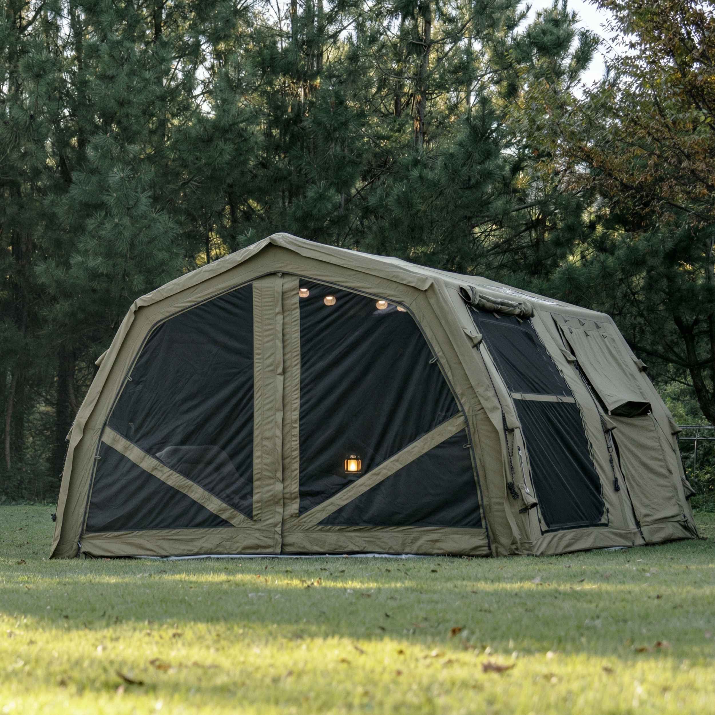 Coody Familia AirTent 17.2 PRO Forest Green Inflatable Tent for Camping (2-10 Person) - Image 10