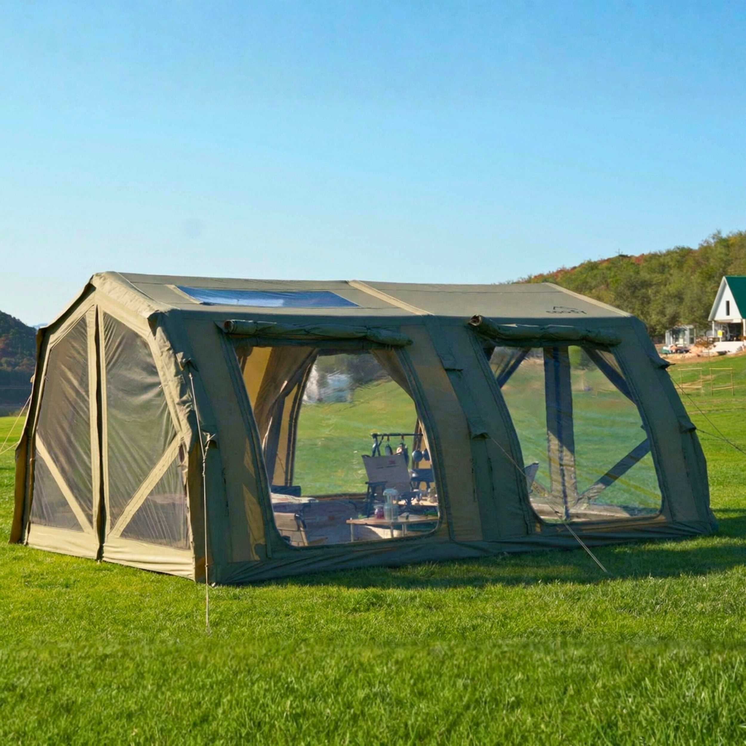 Coody Familia AirTent 17.2 PRO Forest Green Inflatable Tent for Camping (2-10 Person) - Image 12