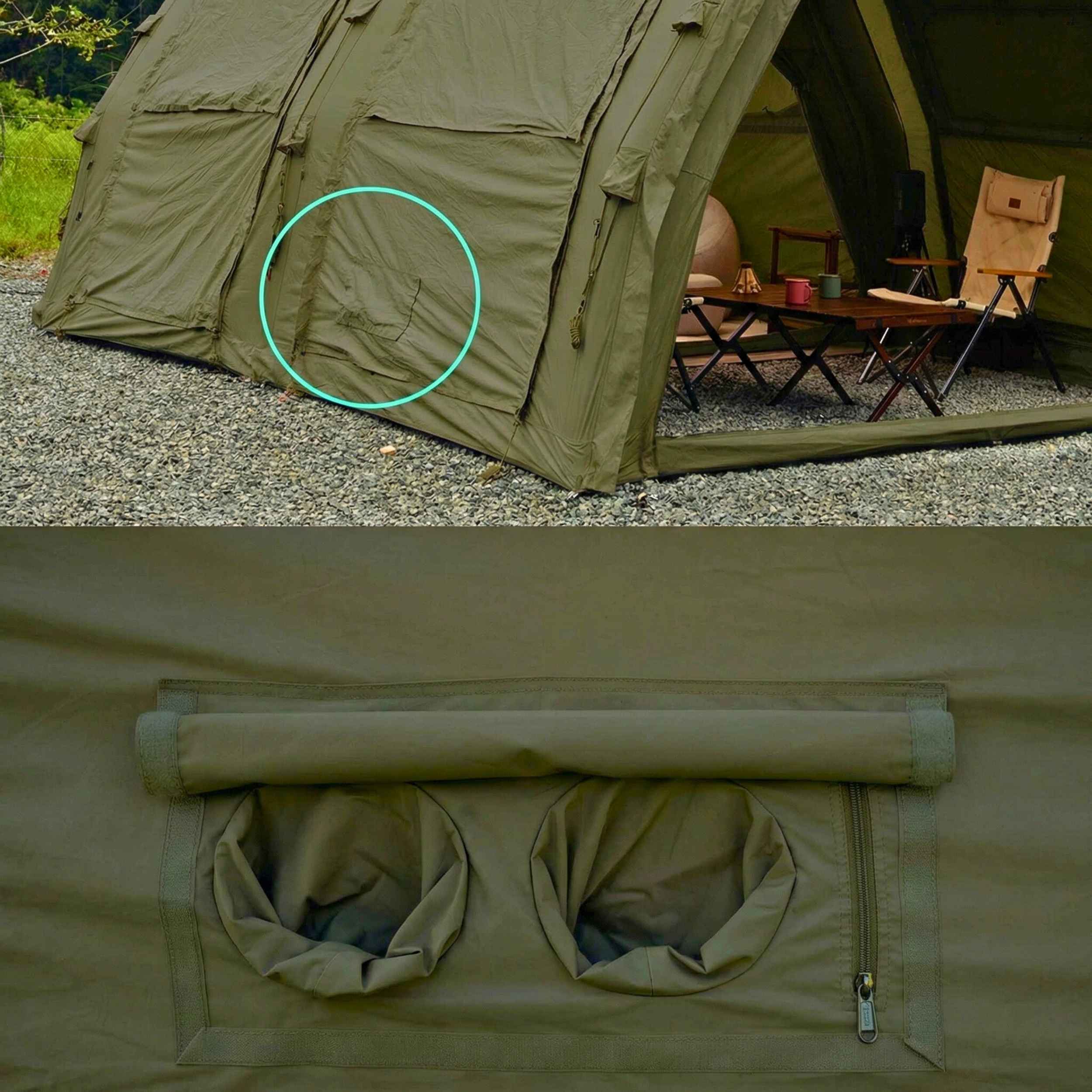 Coody Familia AirTent 17.2 PRO Forest Green Inflatable Tent for Camping (2-10 Person) - Image 13