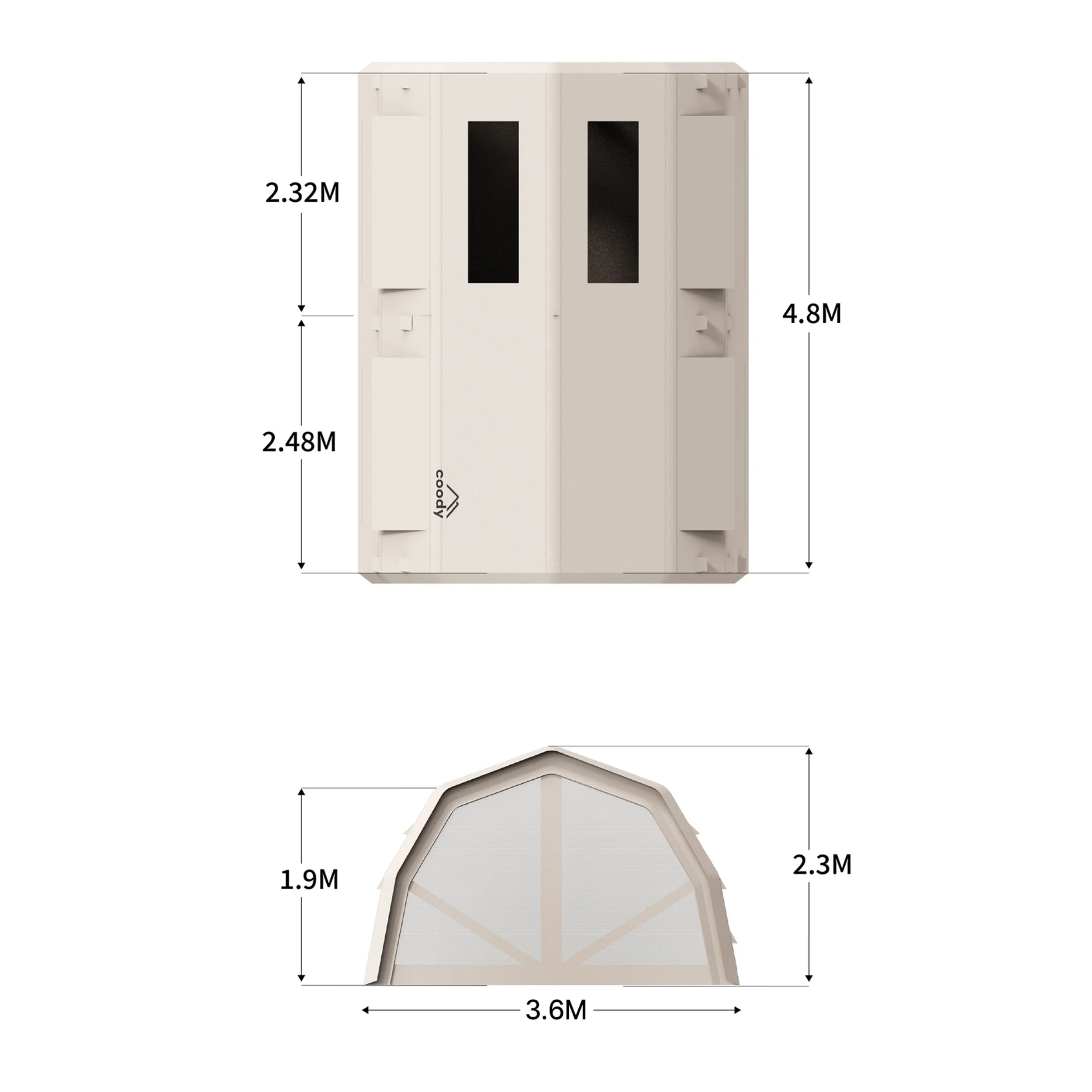 Coody Familia AirTent 17.2 PRO Beige Inflatable Tent for Camping (2-10 Person) - Image 9