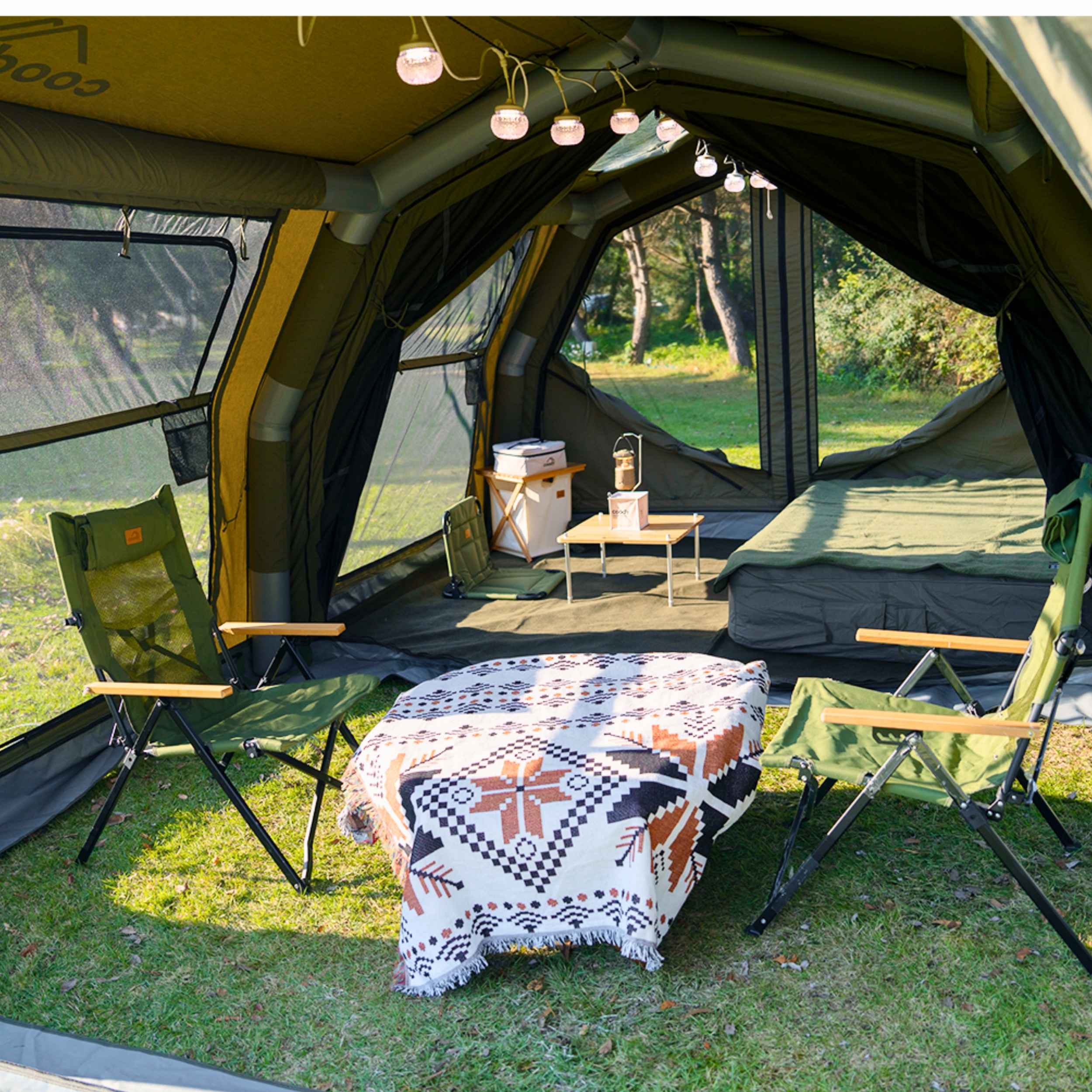 Coody Familia AirTent 17.2 PRO Forest Green Inflatable Tent for Camping (2-10 Person) - Image 8