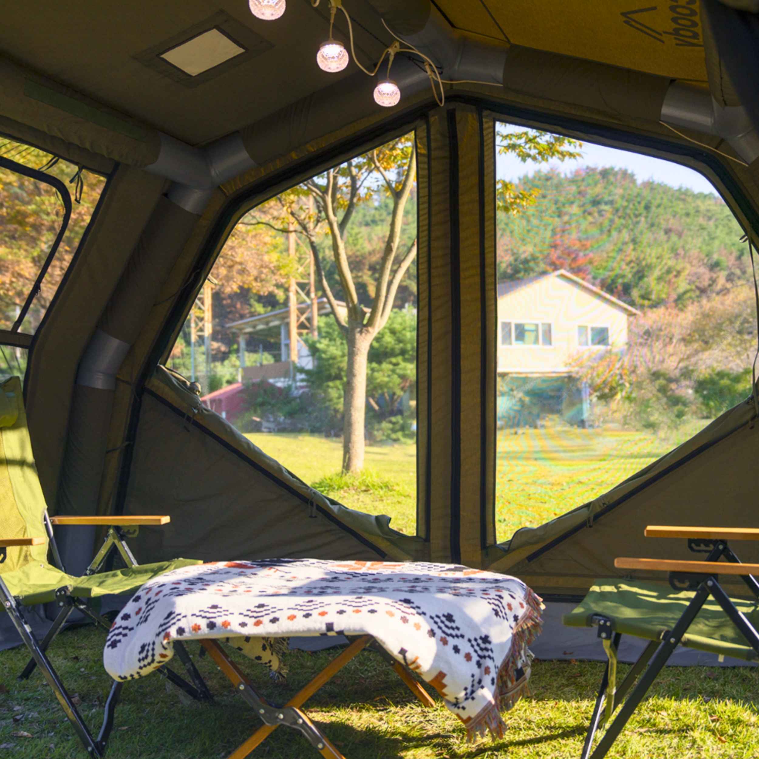 Coody Familia AirTent 17.2 PRO Forest Green Inflatable Tent for Camping (2-10 Person) - Image 9