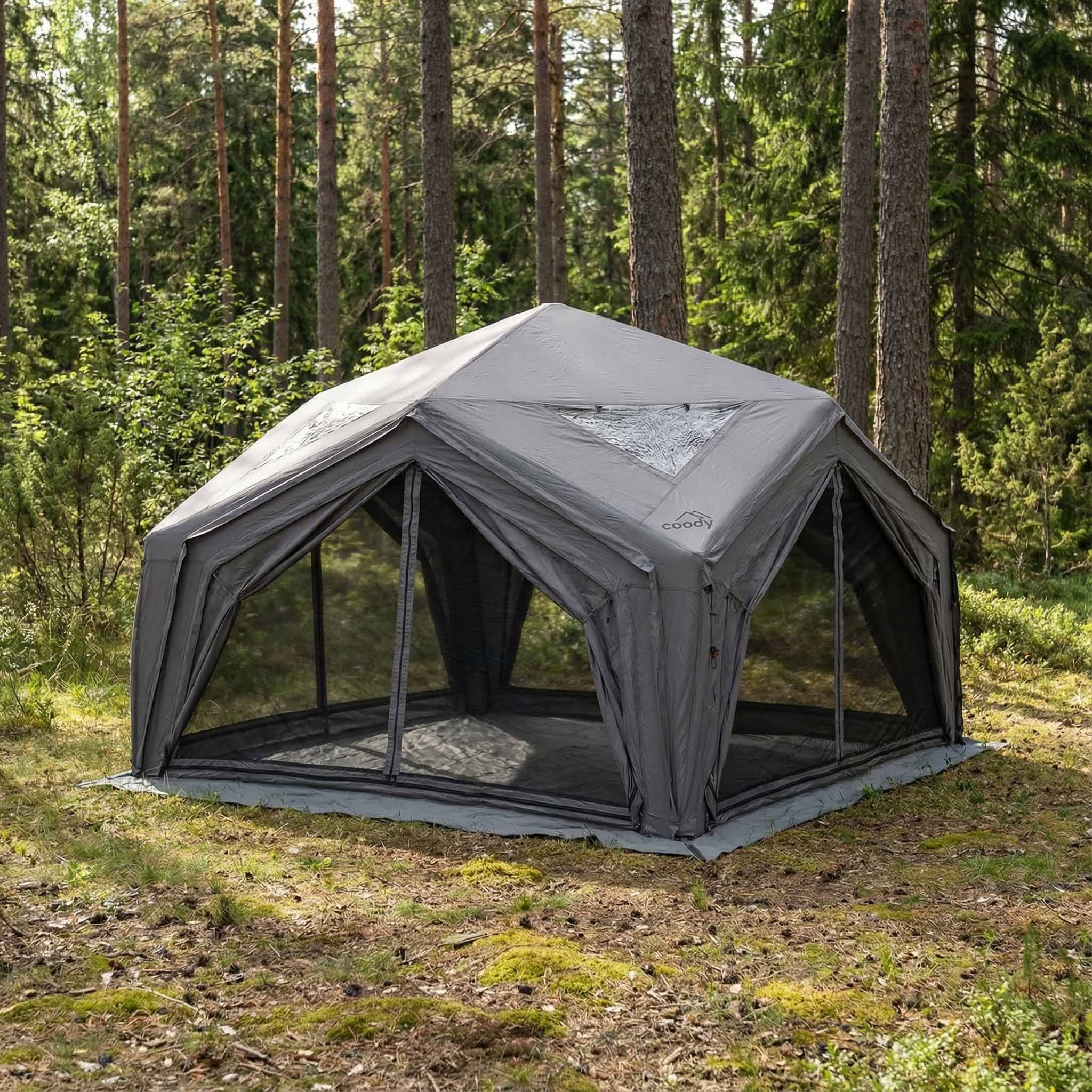 Coody Air Tent Hub Shelter Gray Inflatable Tents for Camping (2-6 Person) - Image 11