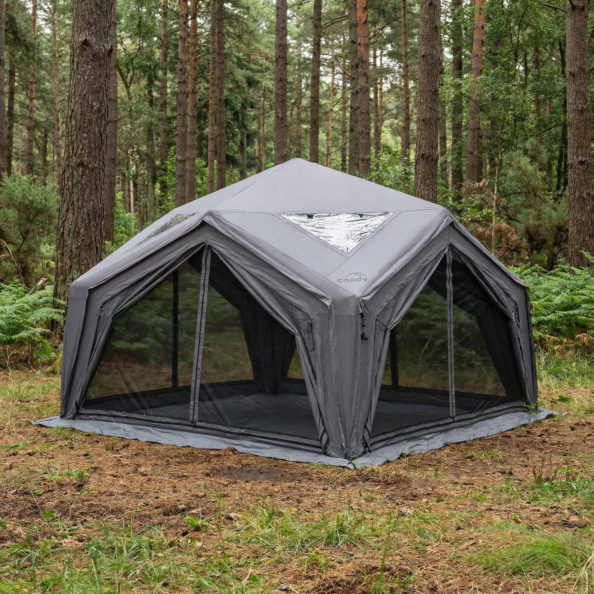 Coody Air Tent Hub Shelter Gray Inflatable Tents for Camping (2-6 Person) - Image 6