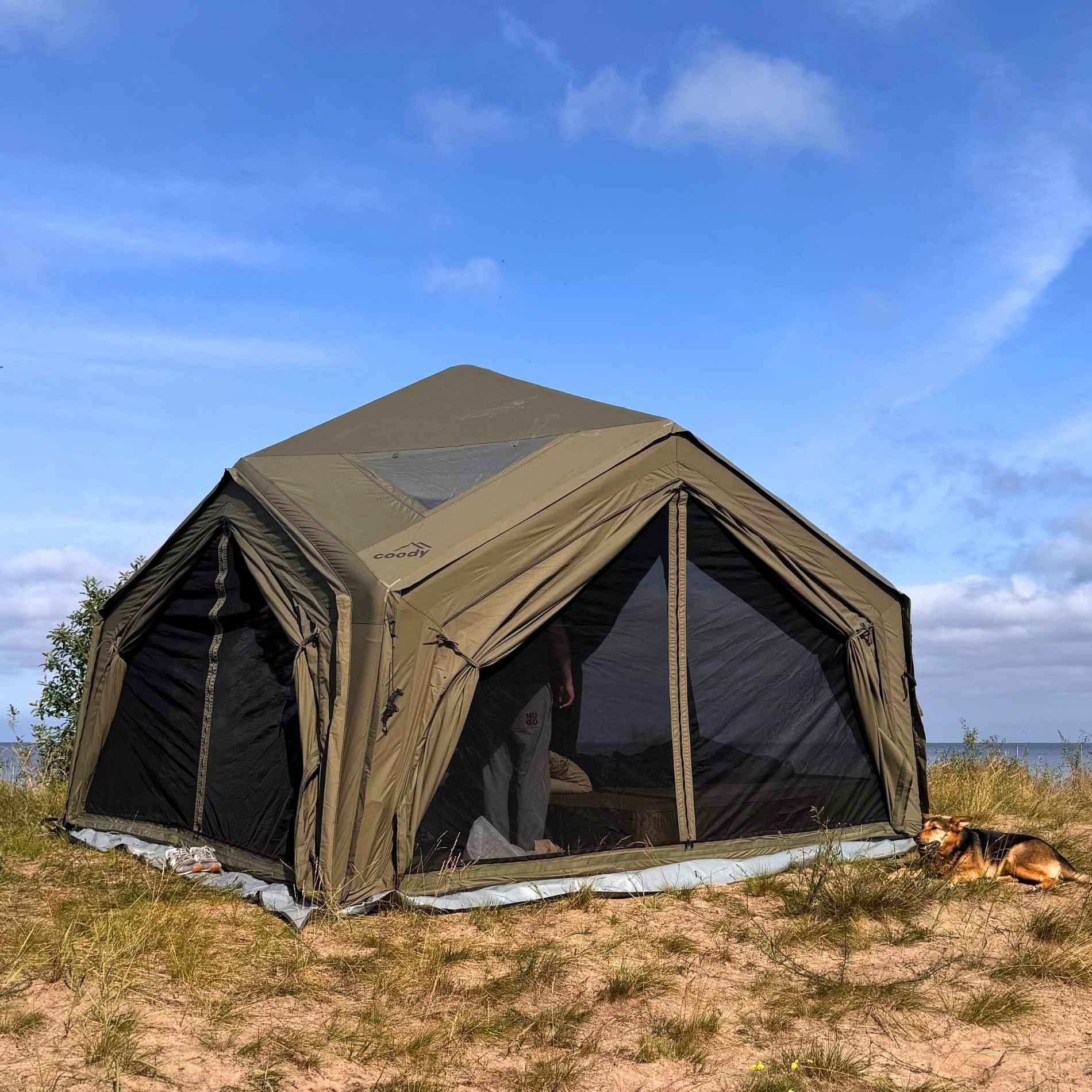 Coody AirTent Hub Shelter Forest Green Inflatable Tents for Camping (2-6 Person) - Image 11