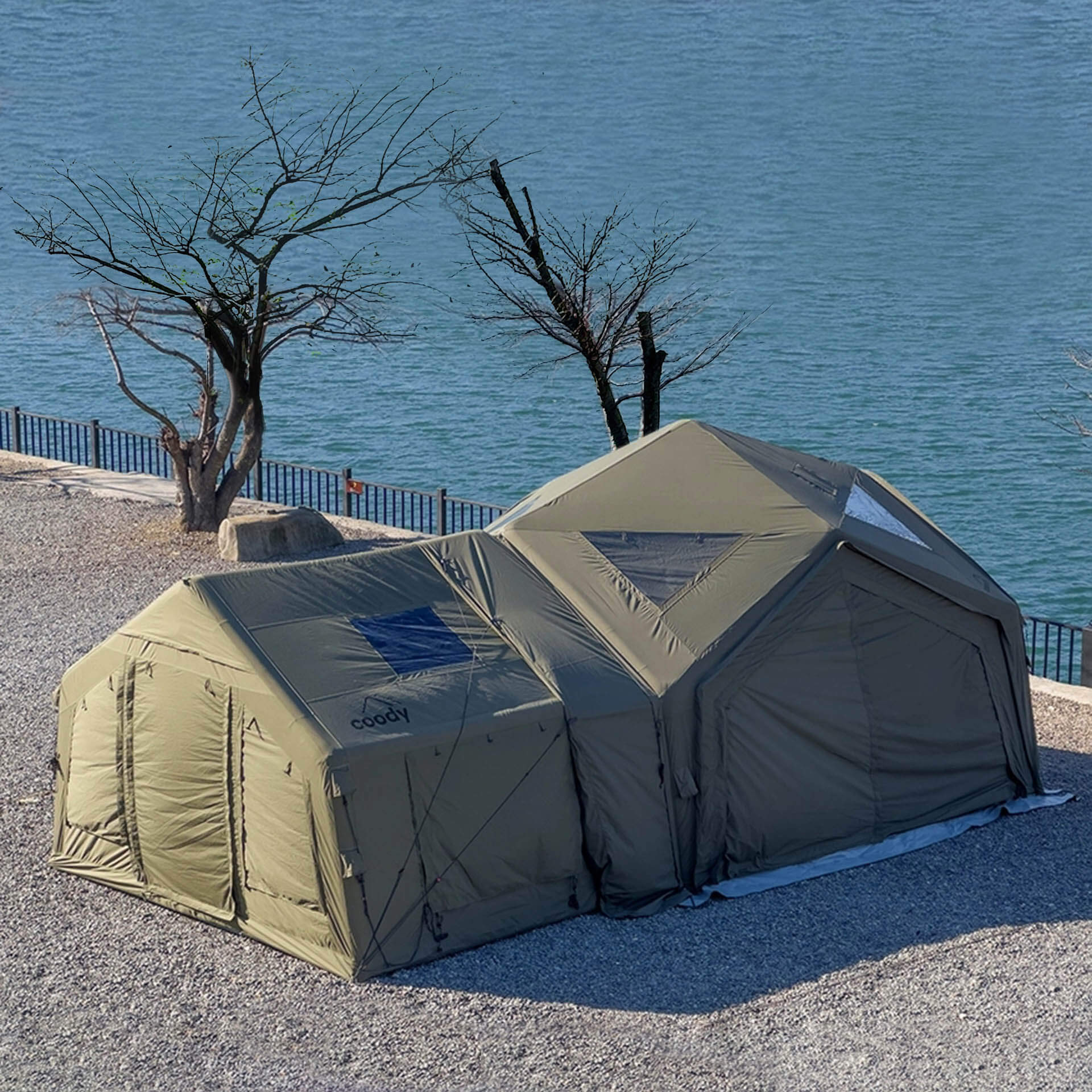 Coody AirTent Hub Shelter Forest Green Inflatable Tents for Camping (2-6 Person) - Image 12