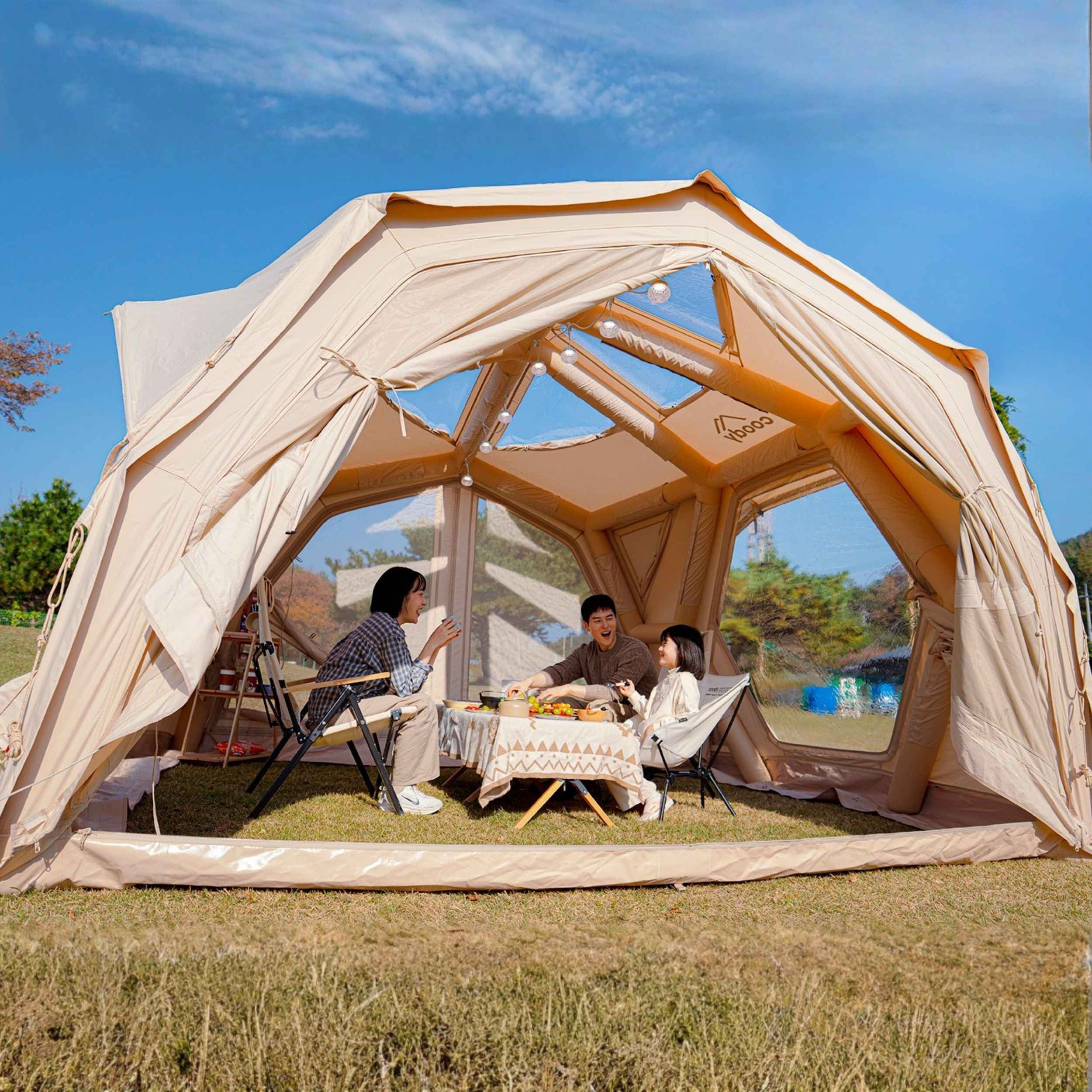 Coody Hub Pro Beige- Inflatable Tent for Camping (2-6 Person) - Image 10
