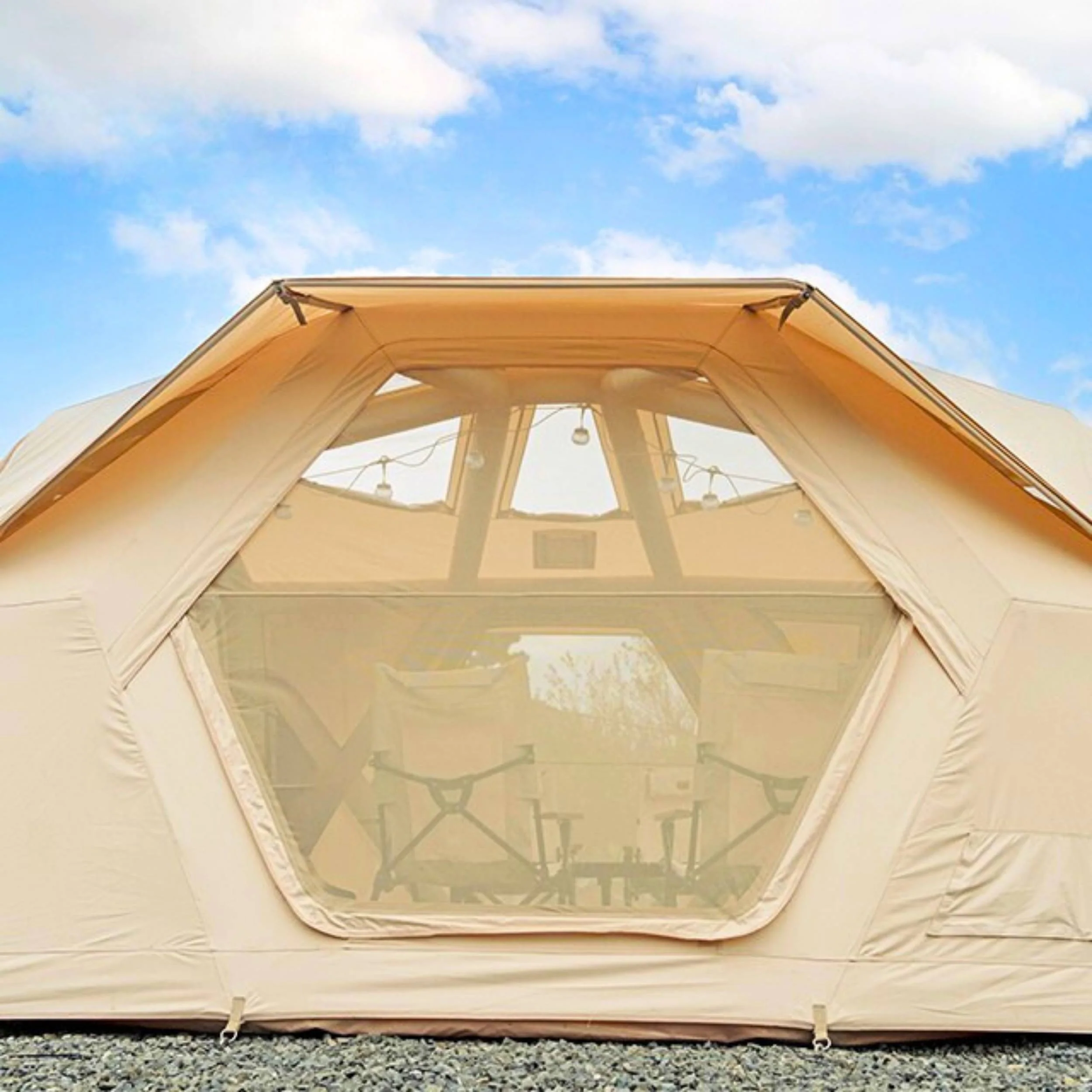 Coody Hub Pro Beige- Inflatable Tent for Camping (2-6 Person) - Image 13