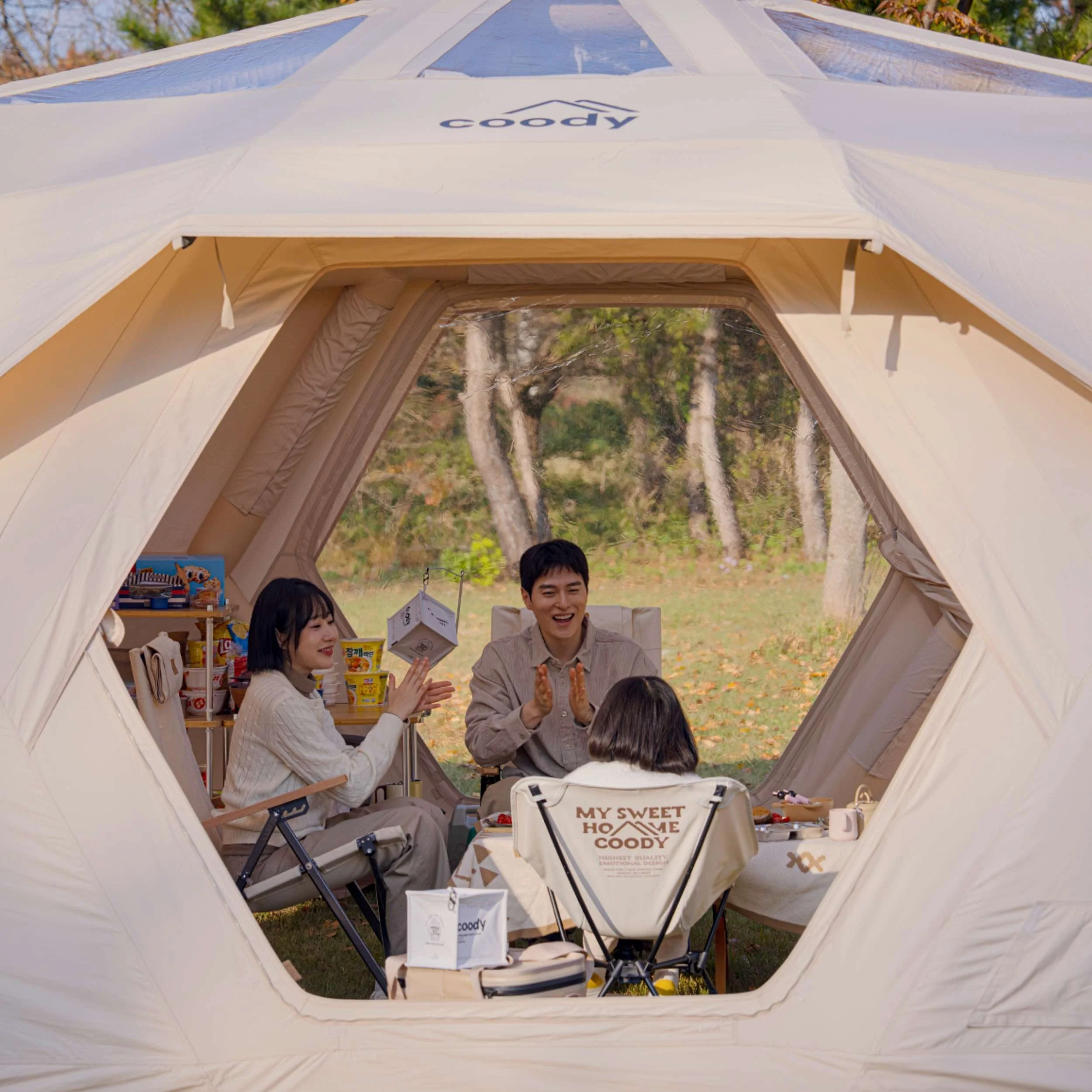 Coody Hub Pro Beige- Inflatable Tent for Camping (2-6 Person) - Image 14