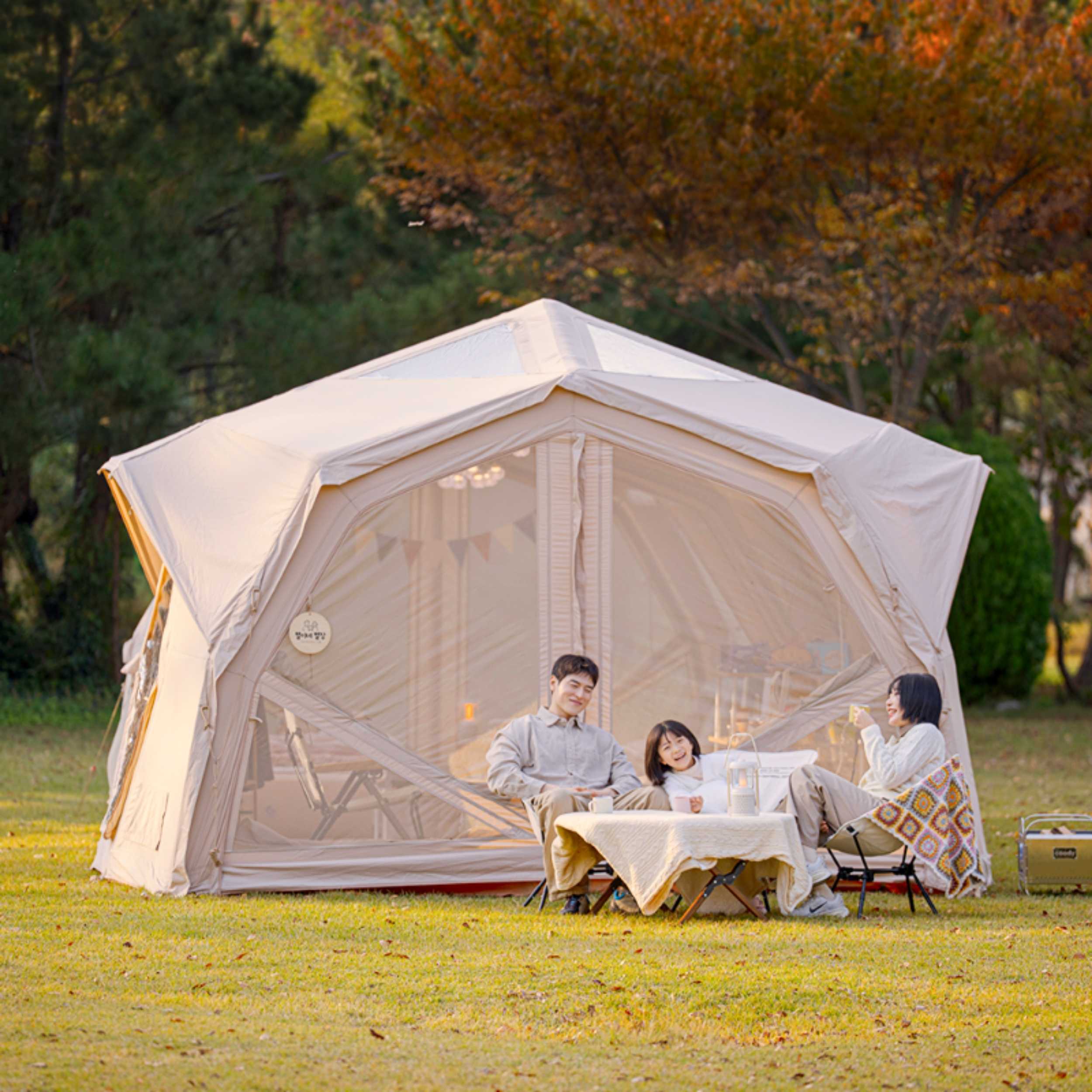 Coody Hub Pro Beige- Inflatable Tent for Camping (2-6 Person) - Image 15