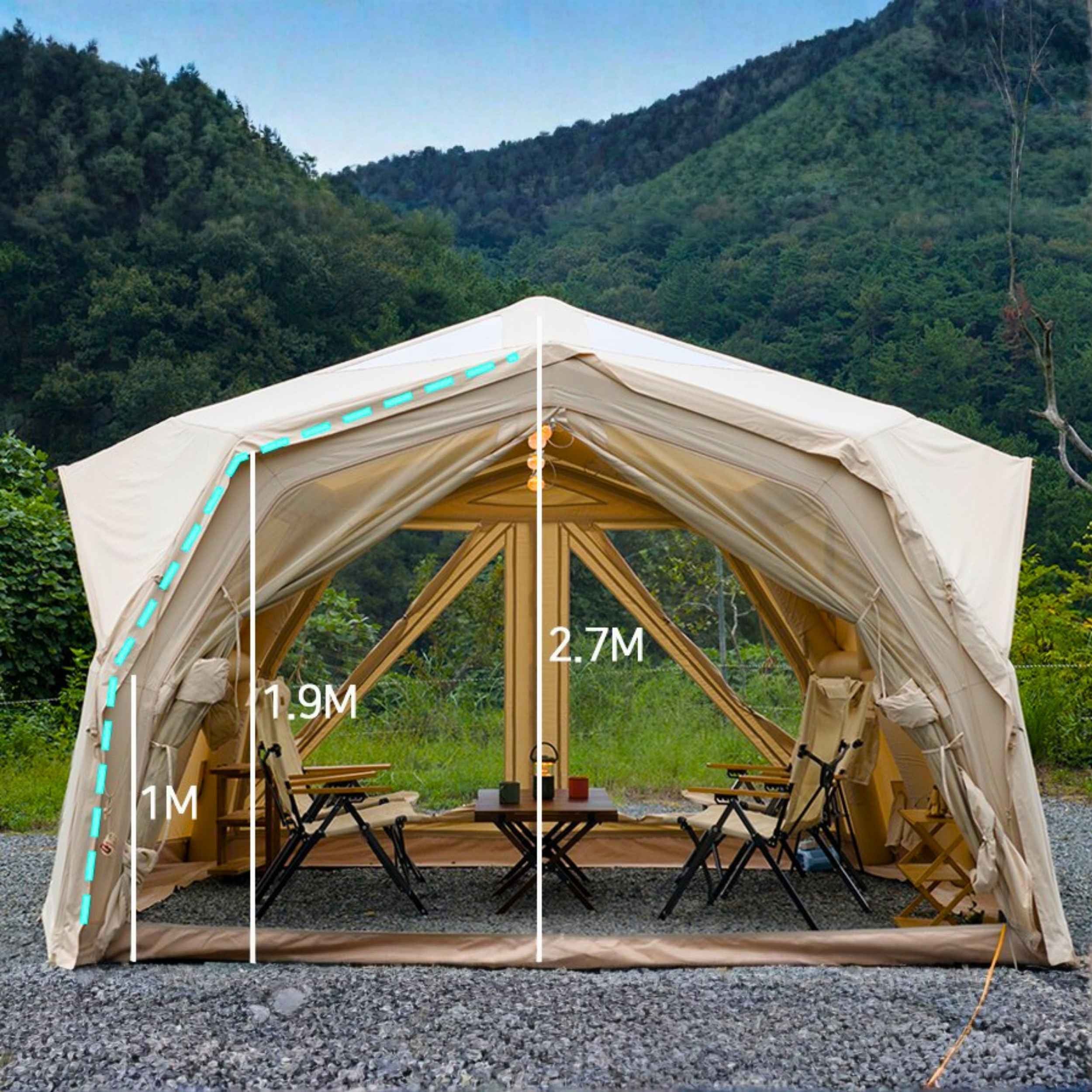 Coody Hub Pro Beige- Inflatable Tent for Camping (2-6 Person) - Image 17