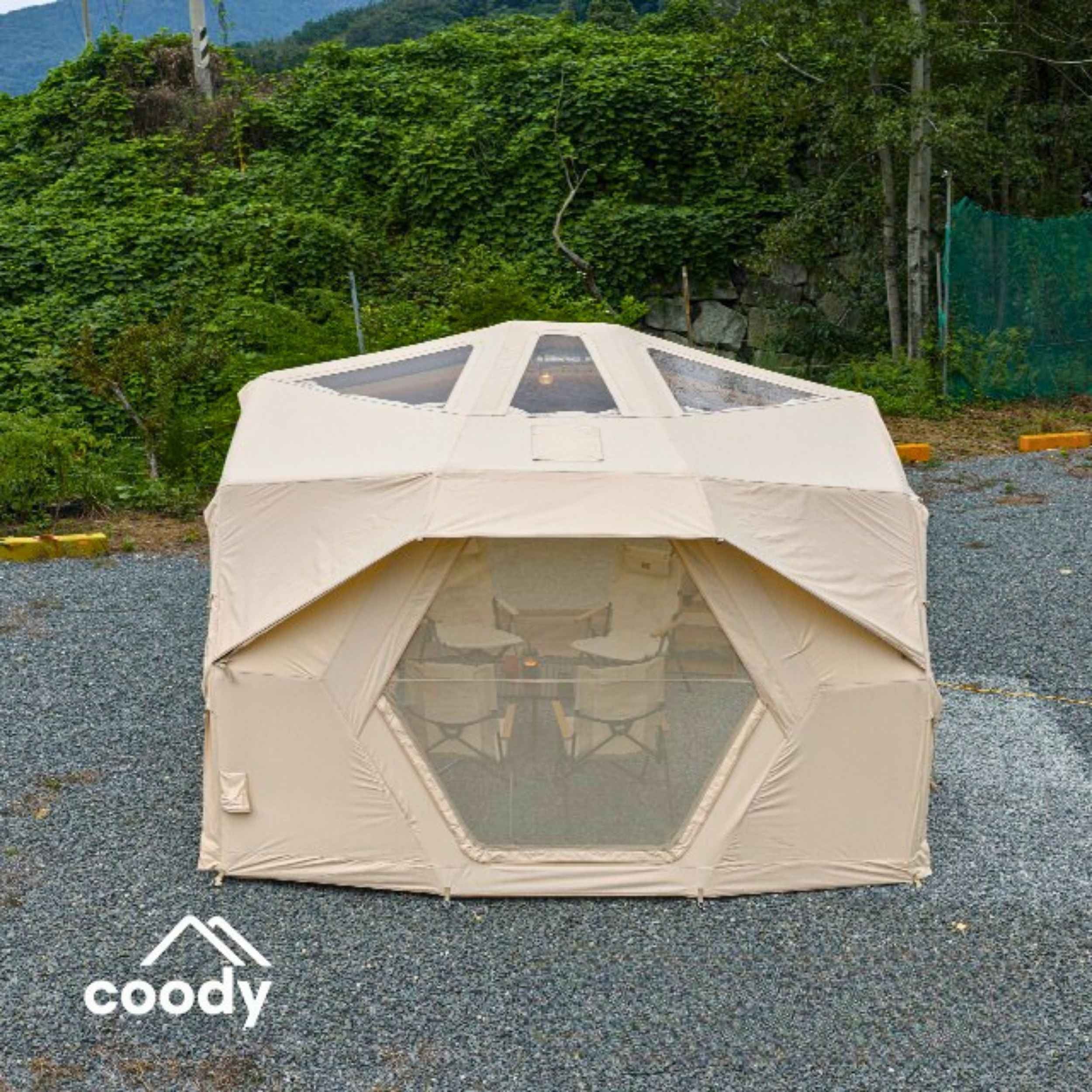 Coody Hub Pro Beige- Inflatable Tent for Camping (2-6 Person) - Image 8