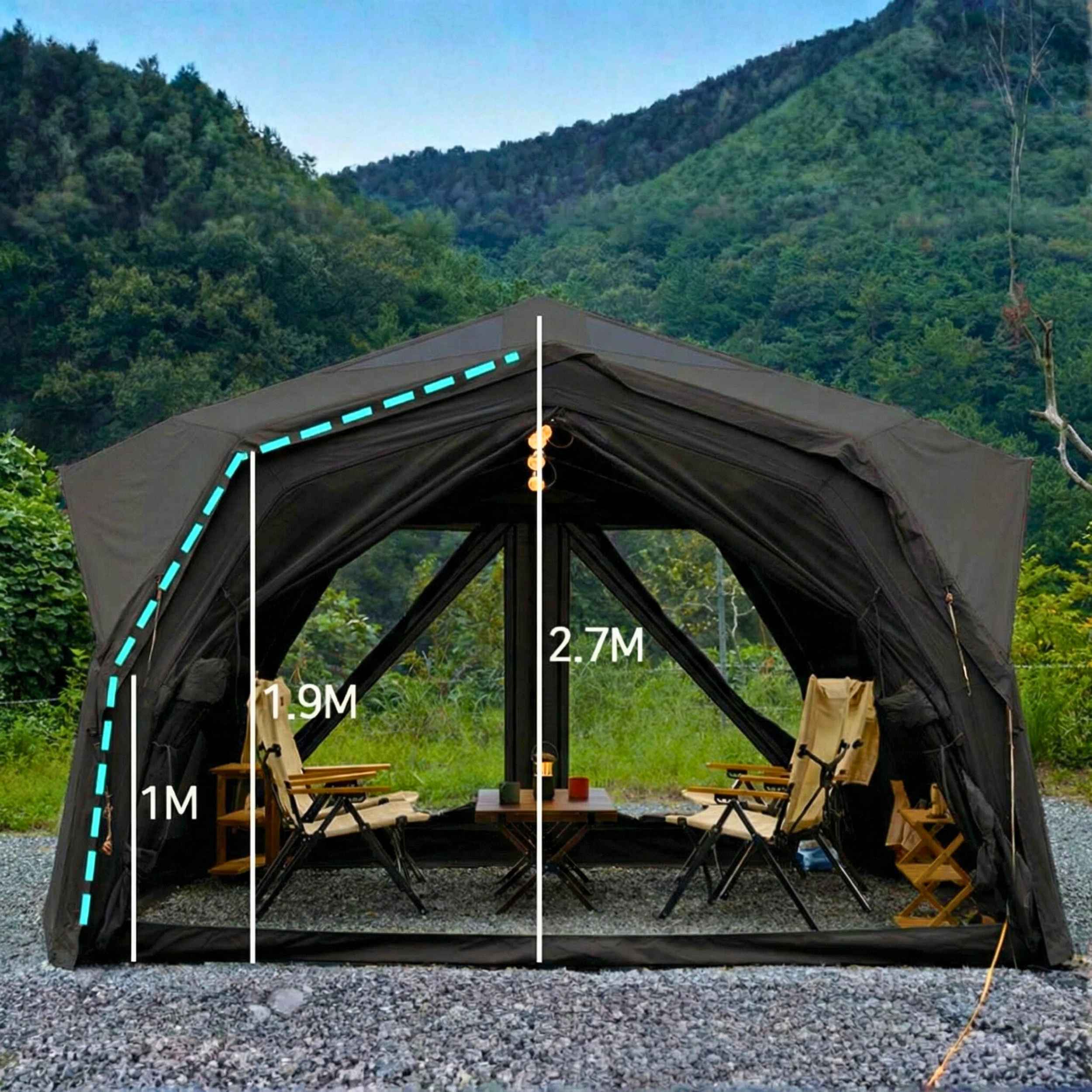 Coody Hub Pro Black - Inflatable Tent for Camping (2-6 Person) - Image 3