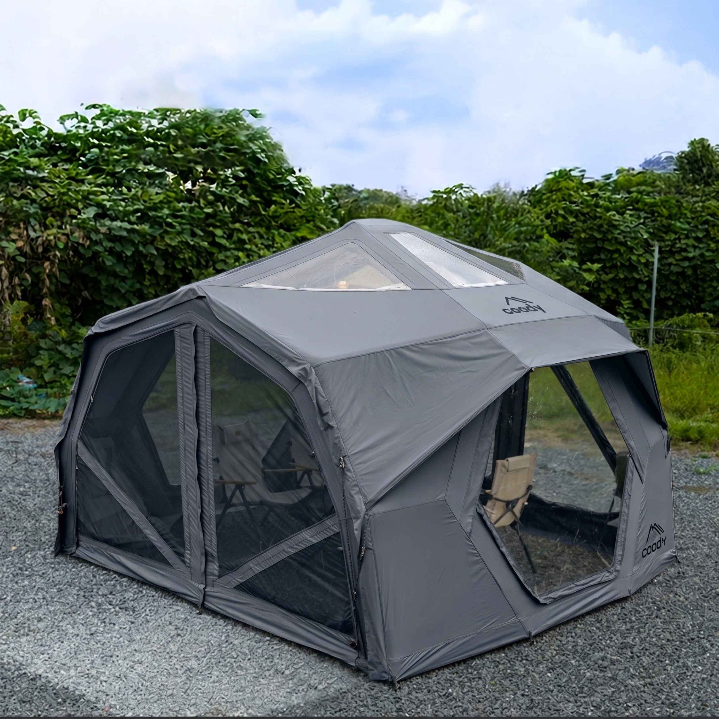 Coody Hub Pro Gray - Inflatable Tent for Camping (2-6 Person) - Image 8